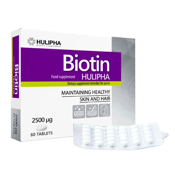 Biotin Hulipha - Viên uống đẹp da, tóc chắc khỏe (hộp 2 vỉ * 30 viên)